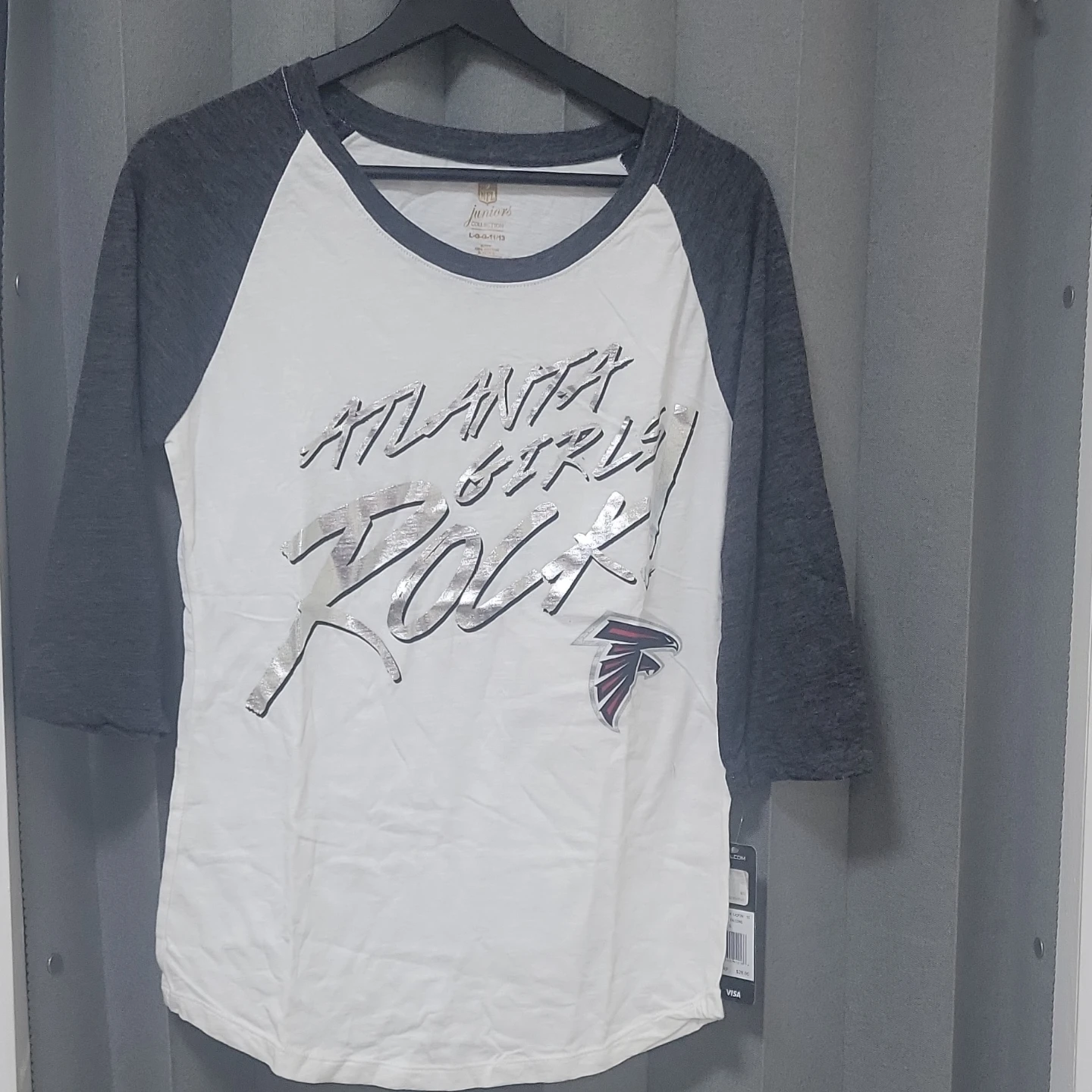 NFL Atlanta Falcons Juniors "Girls Rock!" Raglan T-Shirt