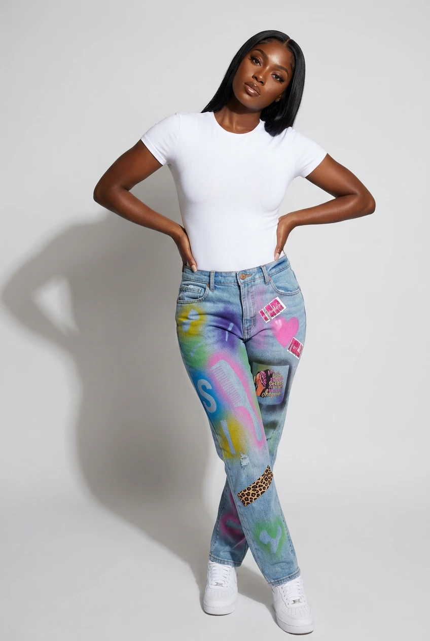 Custom Painted Denim Jeans