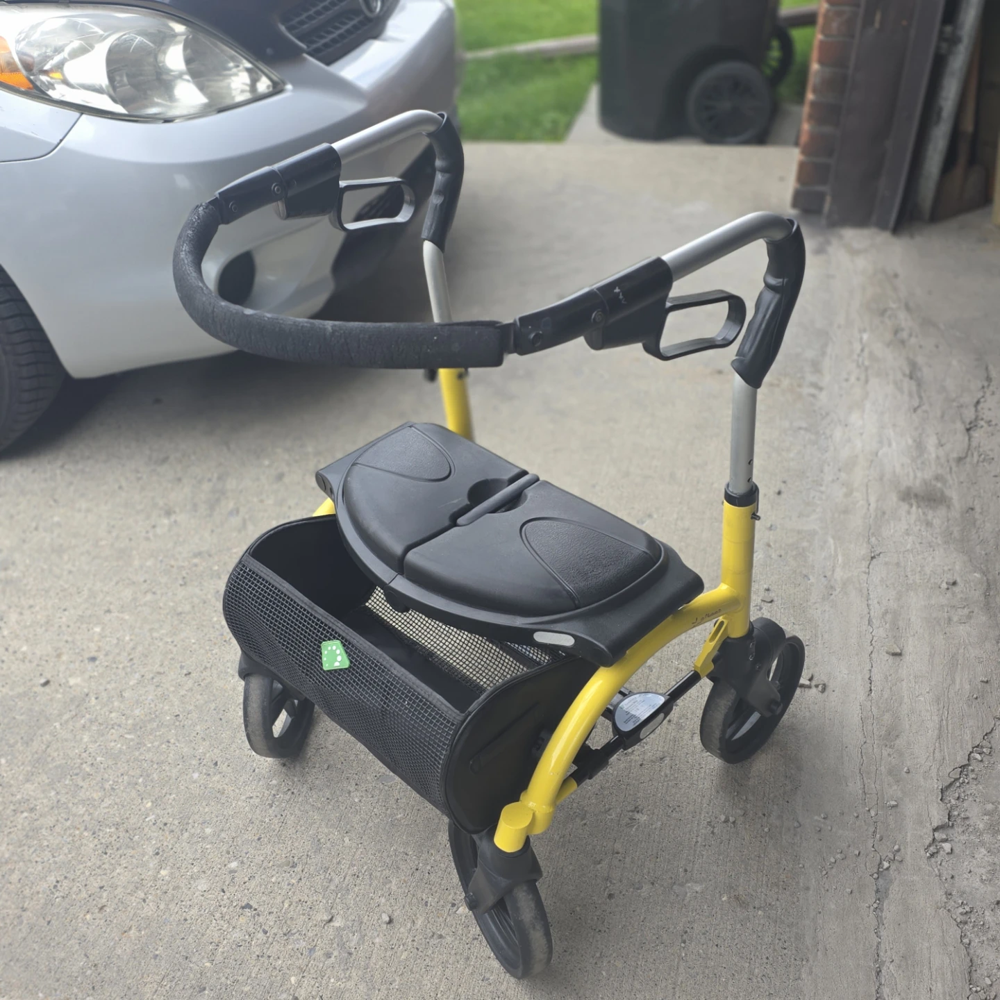 Yellow Rollator Walker with Seat and Basket - photo 2