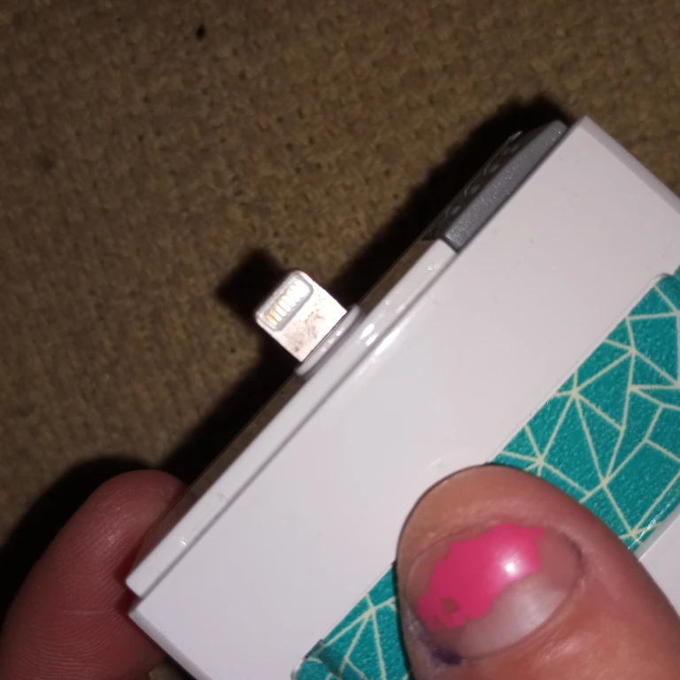 White Power Bank with Teal Accent Band - photo 2