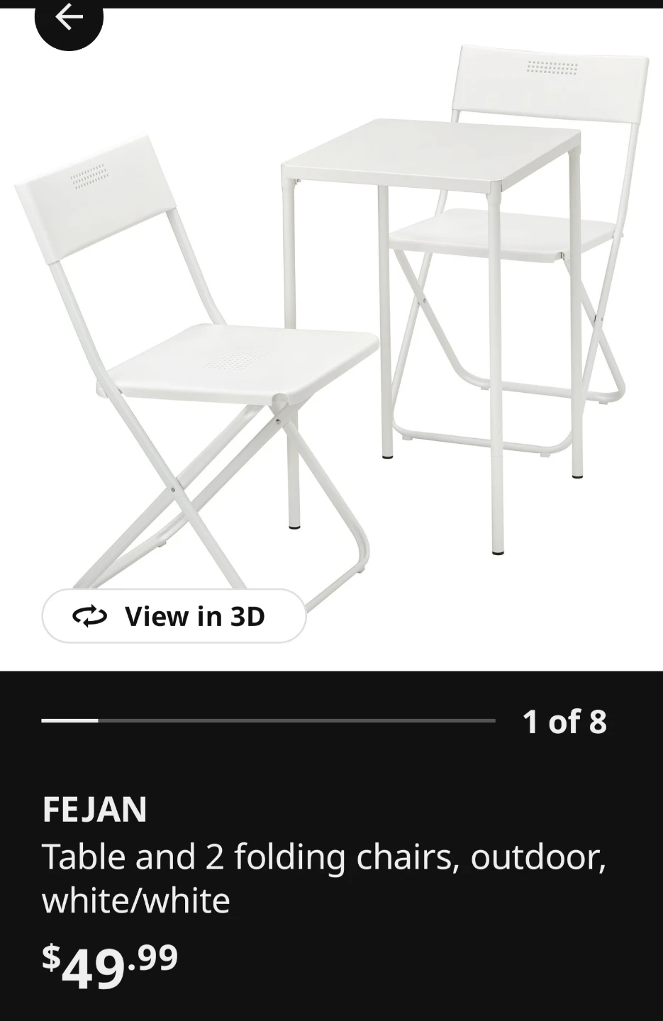 IKEA FEJAN Table and 2 Folding Chairs Set - photo 5