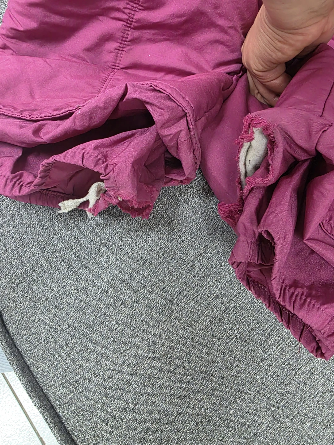 Pink insulated snowsuit pants