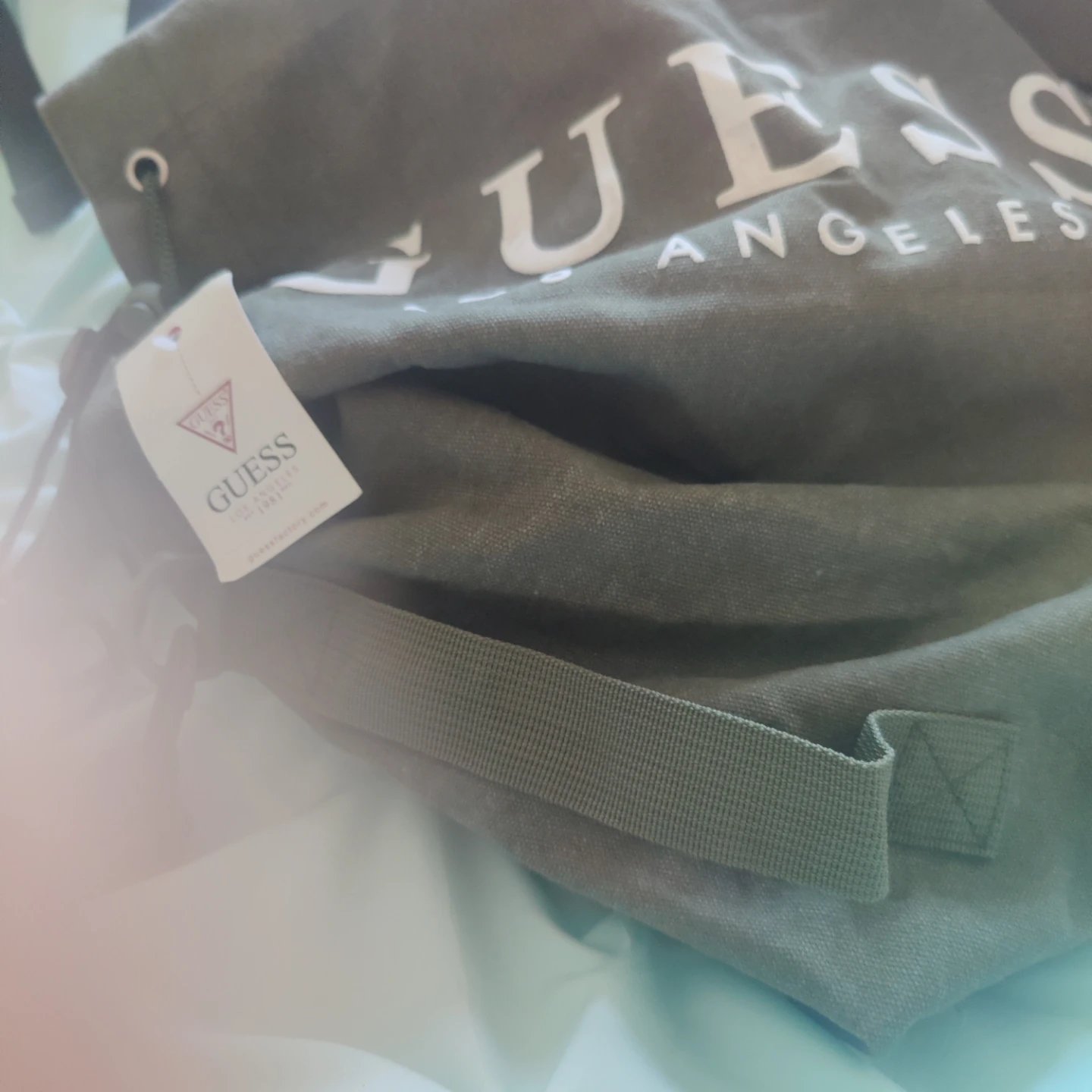 Guess Los Angeles Canvas Drawstring Bag
