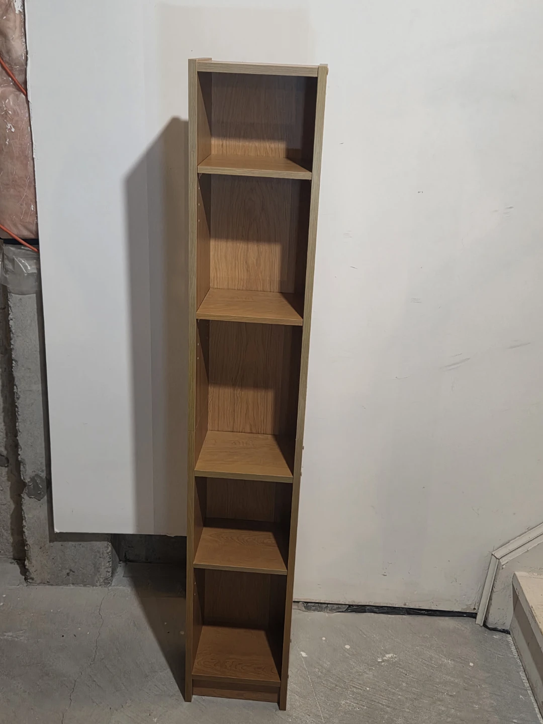 Tall Narrow Wood Book/Storage Shelf