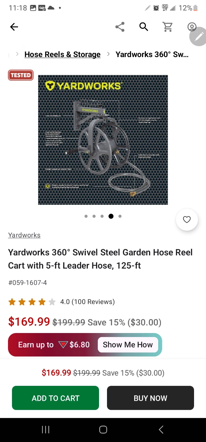 Yardworks 360° Rotating Hose Reel - photo 4