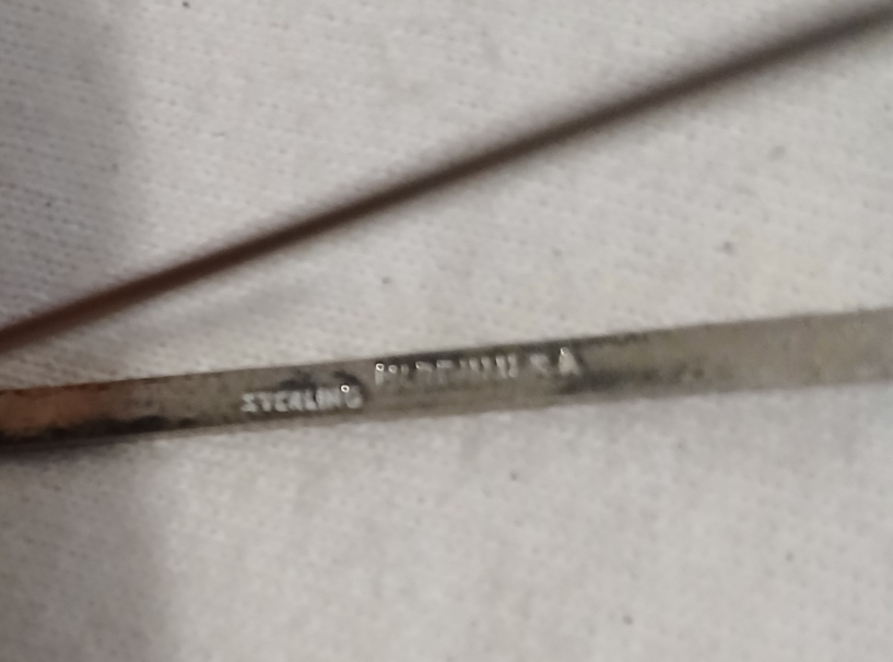 Sterling Silver Bar Pin with Rhinestones - photo 2