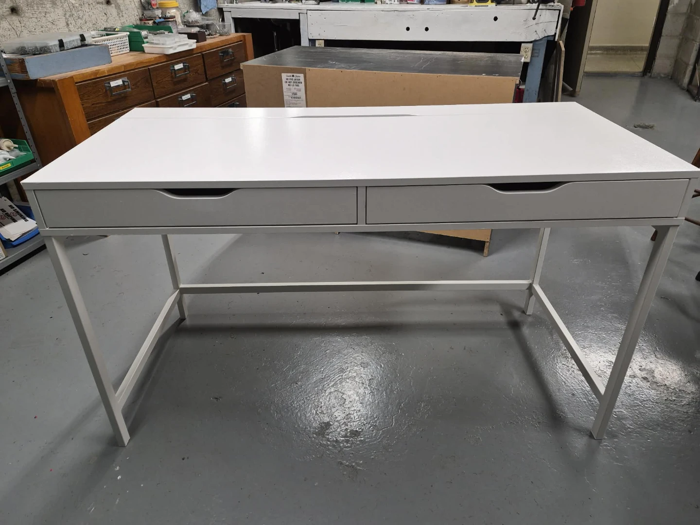 White Desk with Two Drawers