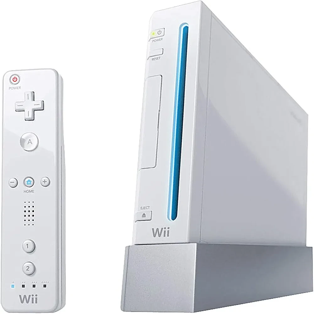 Nintendo Wii Console (White) Sensor Bar, AC Adapter, Game