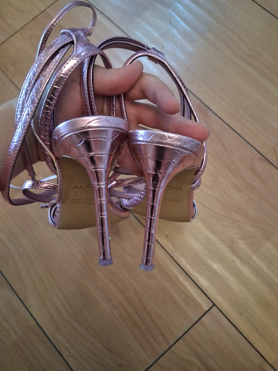 ALDO Rose Gold Strappy Heels y2k - photo 2