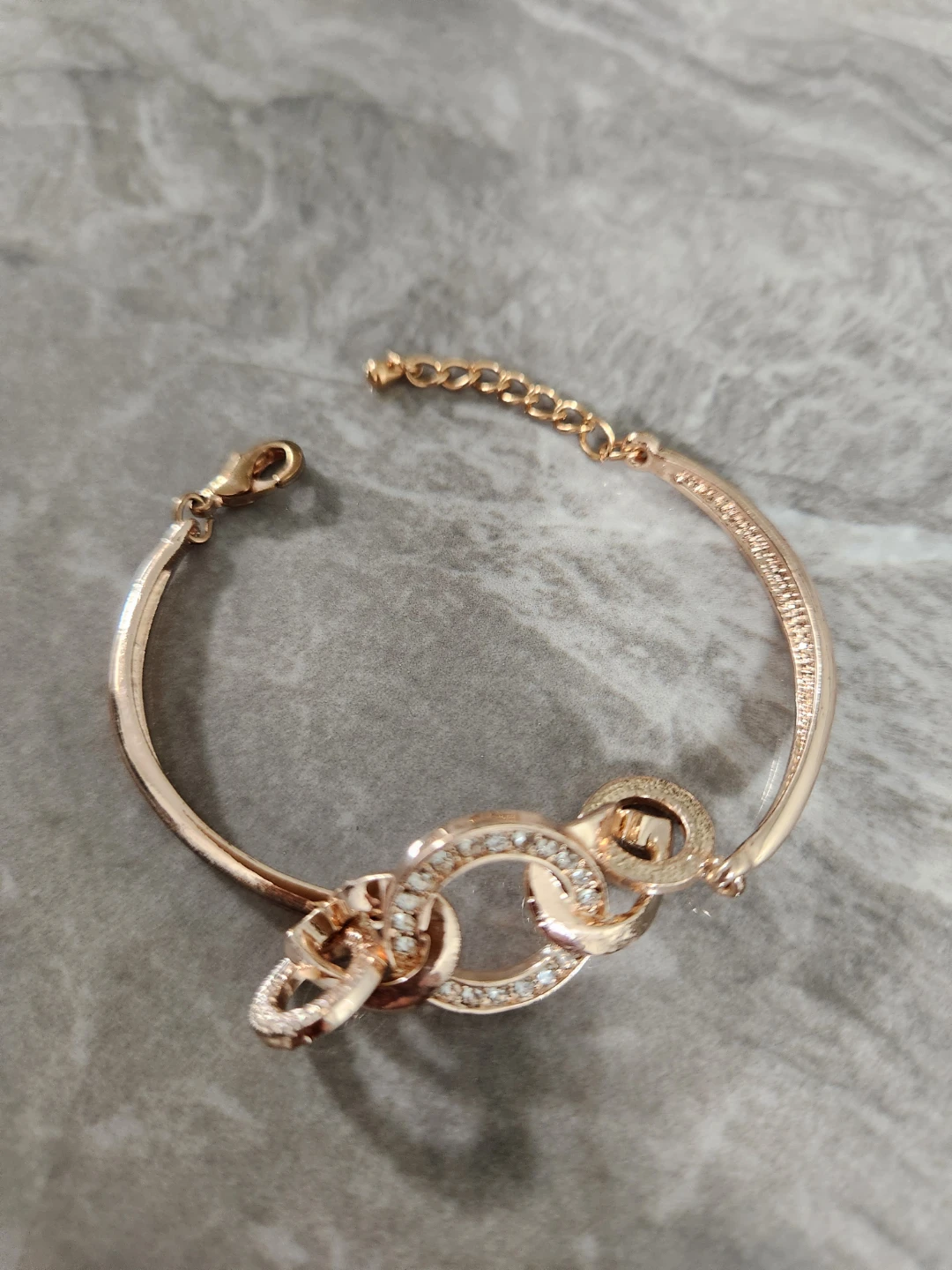 Rose Gold Tone Chain Bracelet with Cubic Zirconia Accents - photo 2