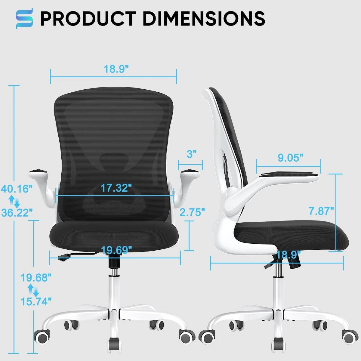 Ergonomic Office Chair - Black Mesh