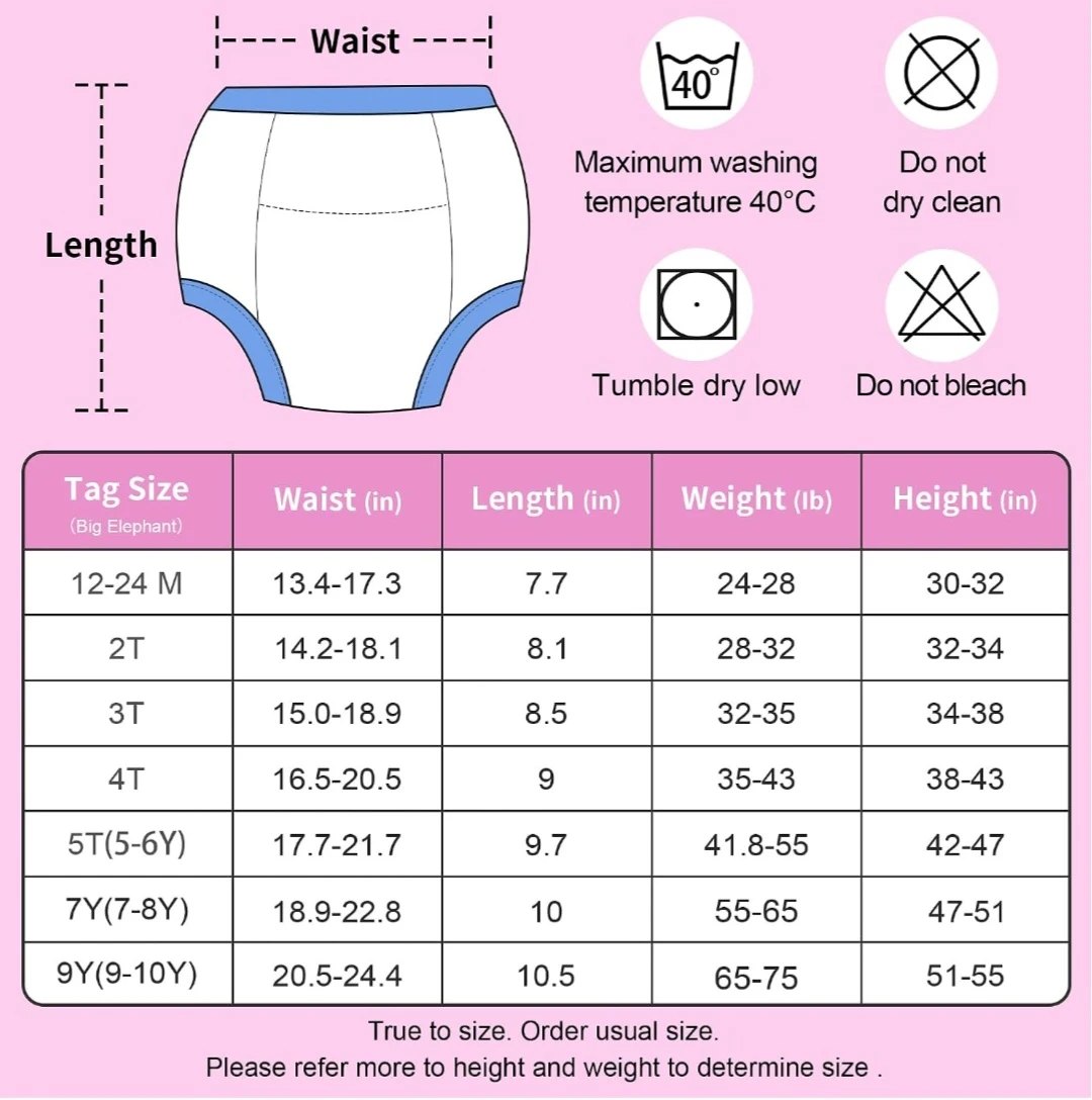 BIG ELEPHANT Potty Training Underwear, 100% Cotton Absorbent ... - photo 4