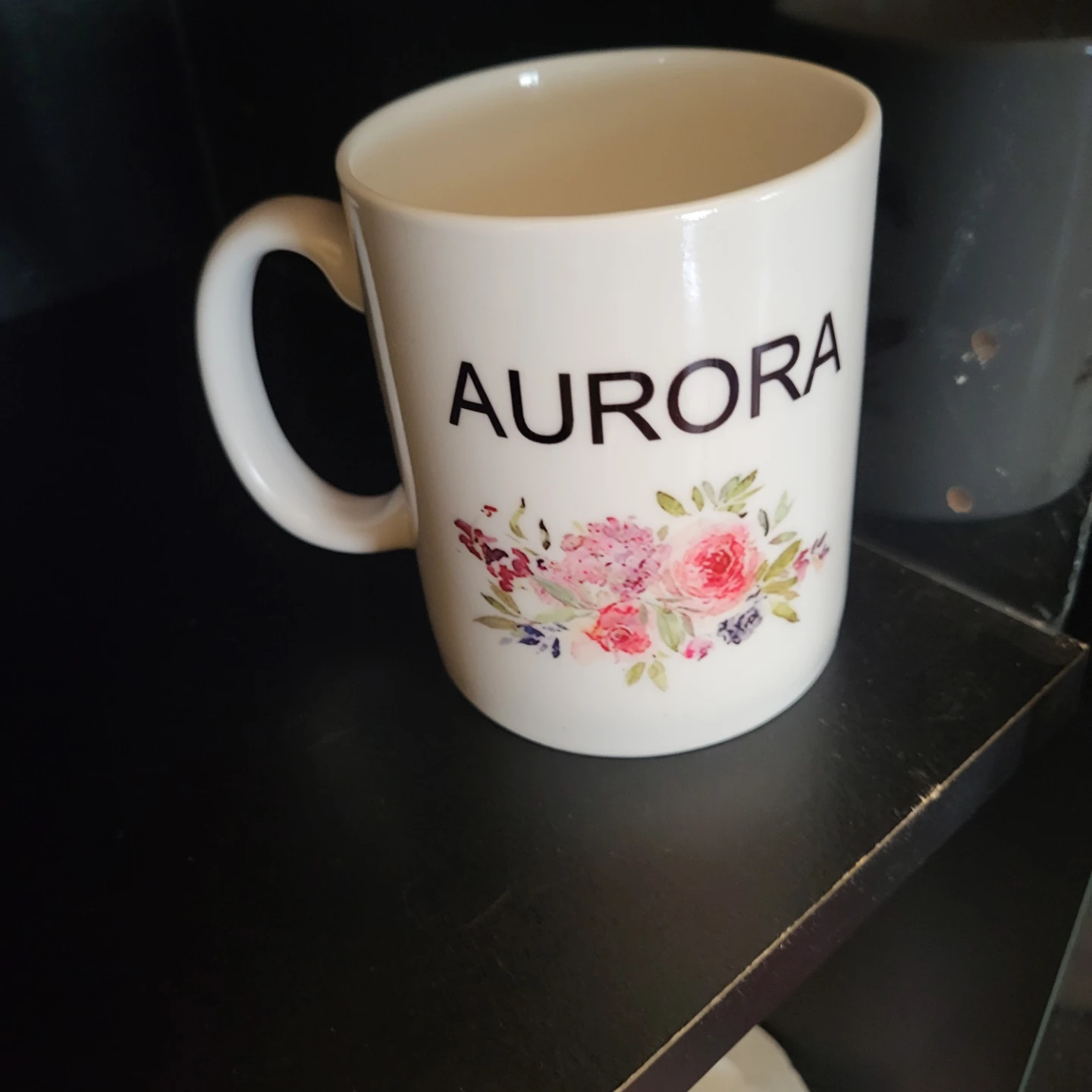 Personalized Mug with 'AURORA' Name and Floral Design - photo 2