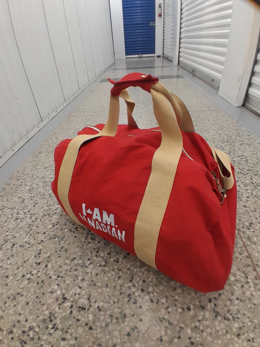 Red "I AM CANADIAN" Duffle Bag College Style