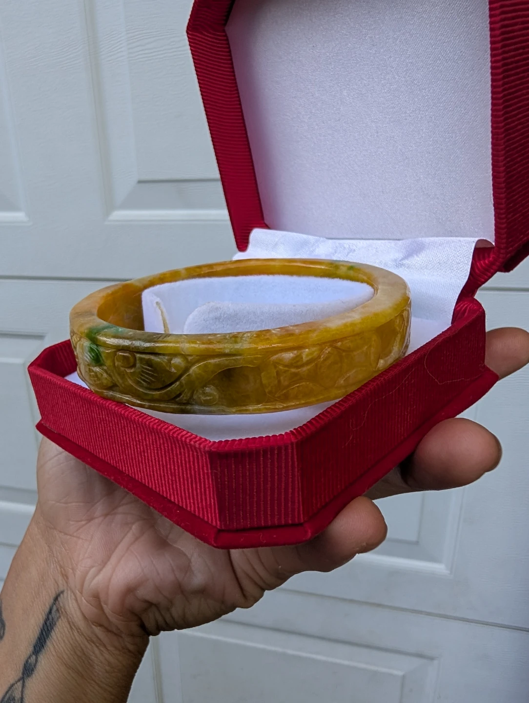 ⚽Carved Jade Bangle Bracelet - photo 3