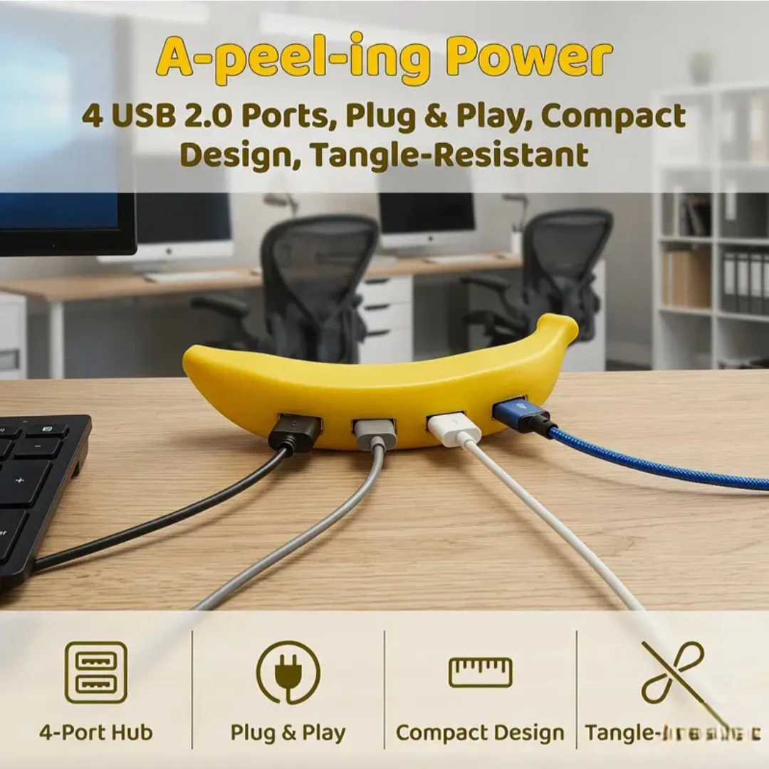 Banana Shaped 4-Port USB Hub. *Brand New* - photo 3