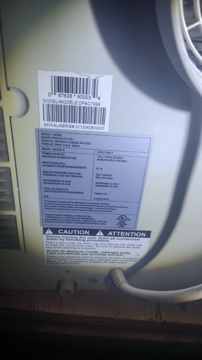 Danby 1200 BTU  Portable Air Conditioner - photo 2