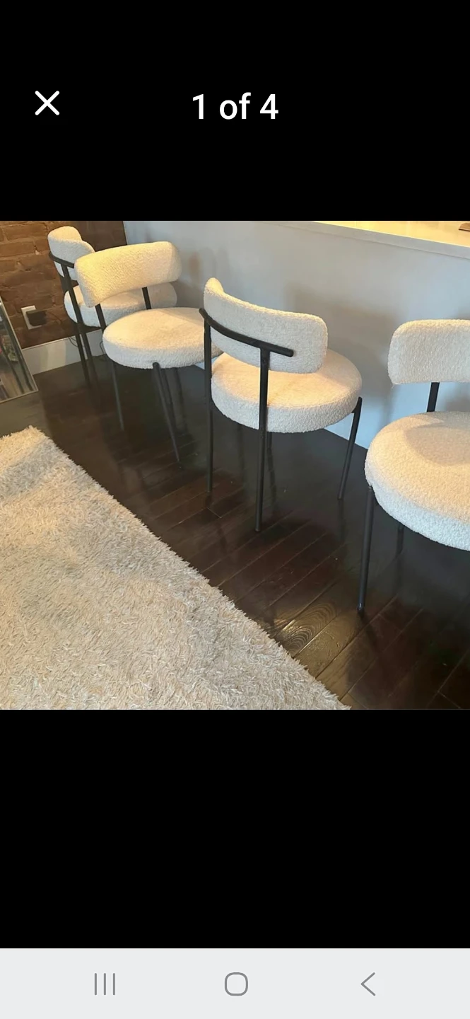 4 white color chairs set and table for sale brand new