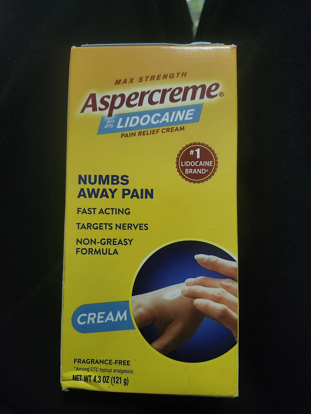 Aspercreme Max Strength Lidocaine Pain Relief Cream 4.3 oz