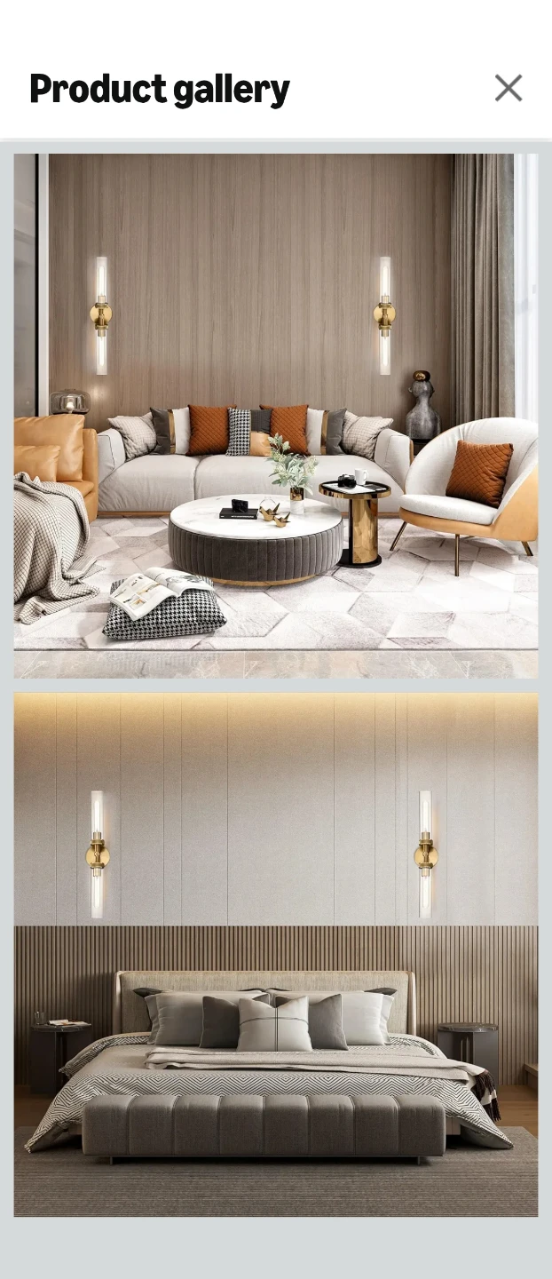 Brass and Glass Double Sconce Wall Light - photo 3