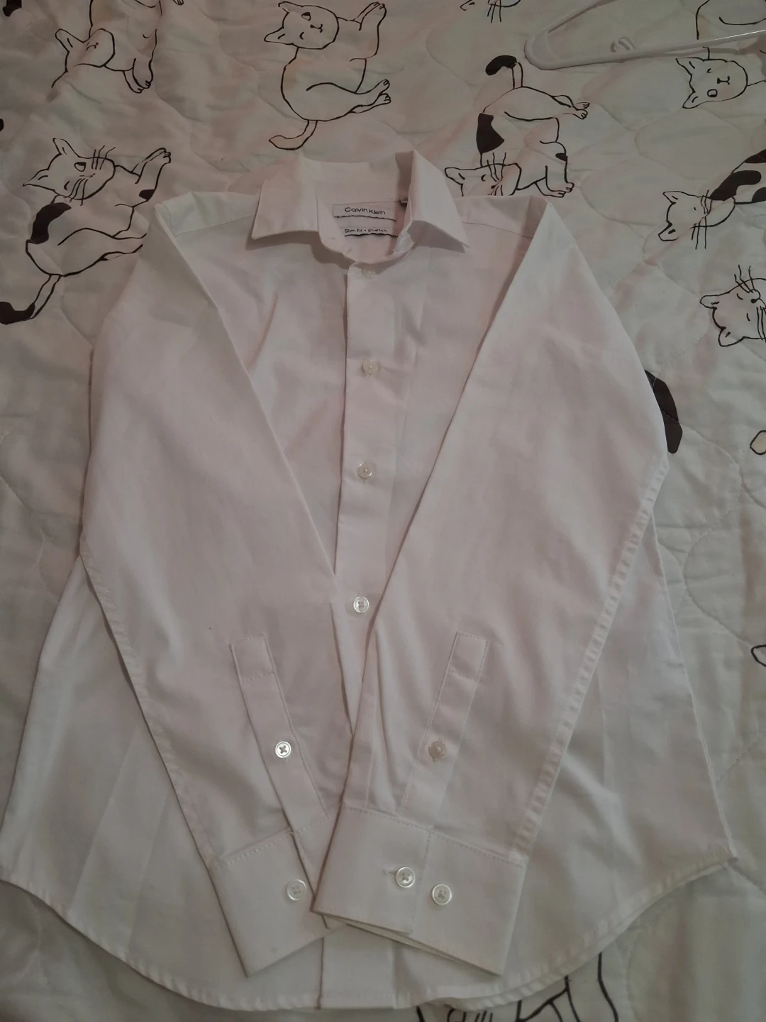 Calvin Klein Slim Fit + Stretch White Dress Shirt - photo 2