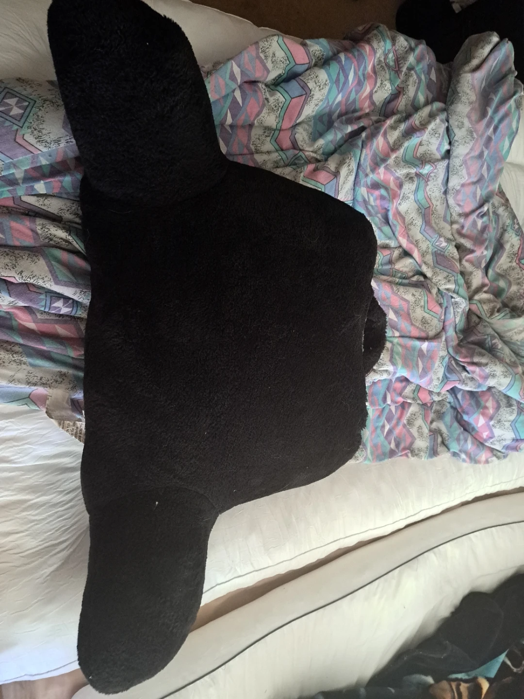 Black Bedrest Pillow with Arms