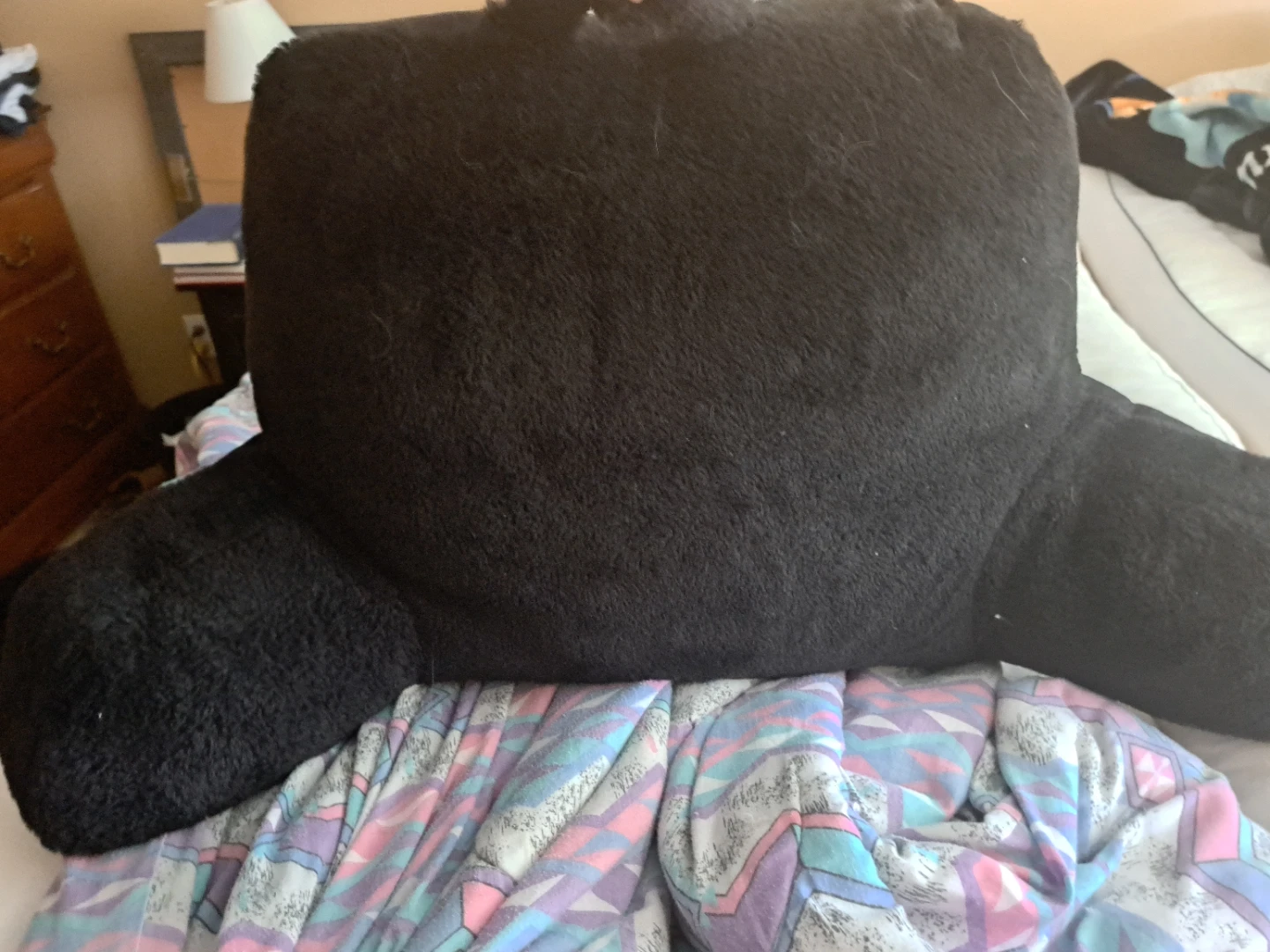 Black Bedrest Pillow with Arms - photo 2