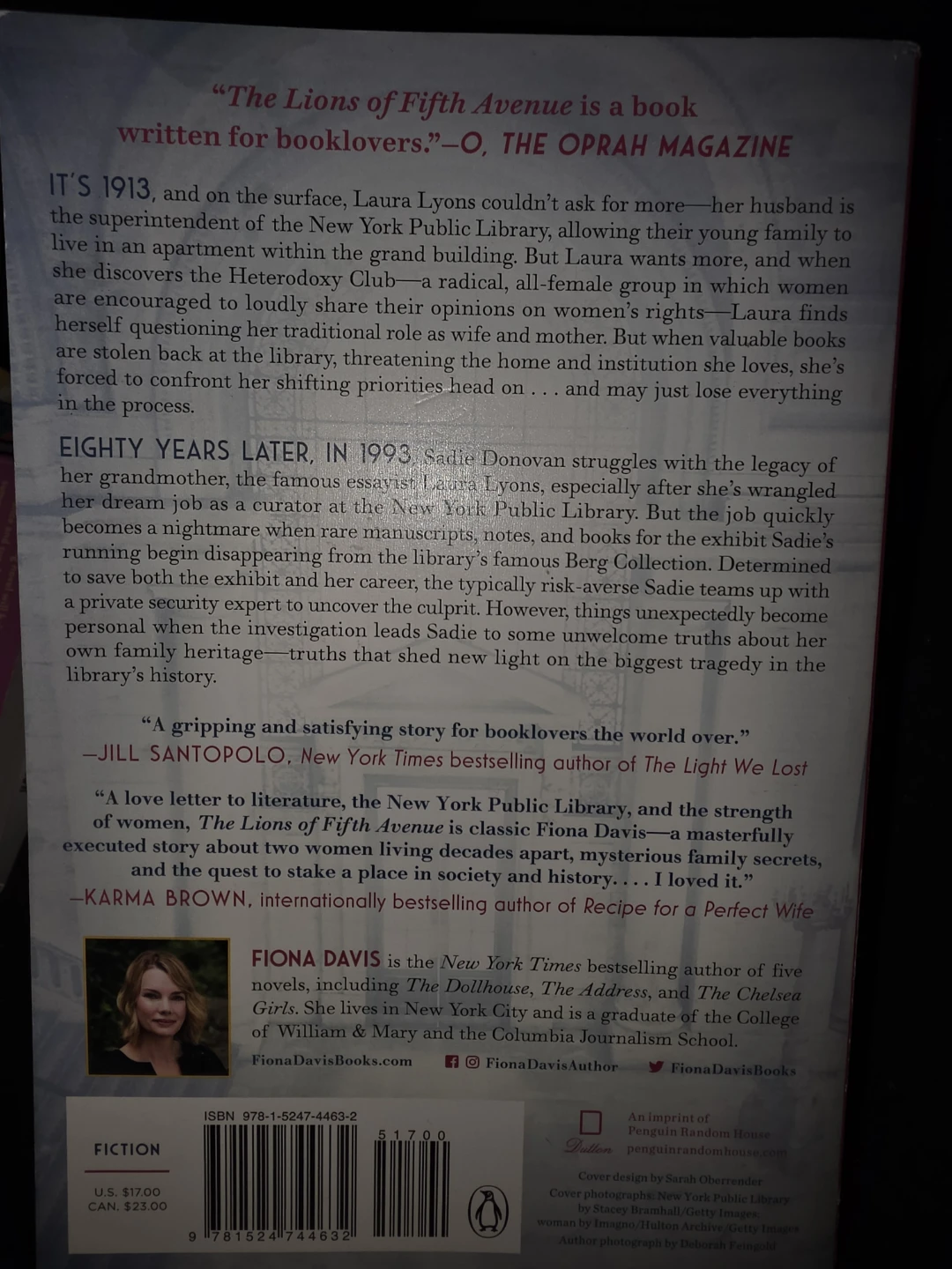 The Lions of Fifth Avenue by Fiona Davis Paperback Novel - photo 2