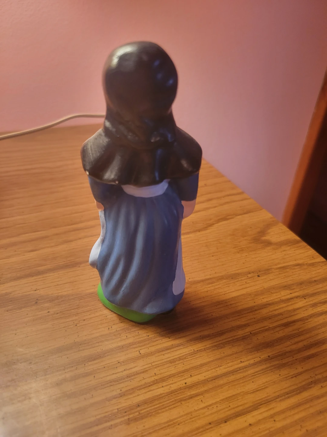 Vintage Figurine - Woman in Blue Dress and Black Headscarf - photo 2
