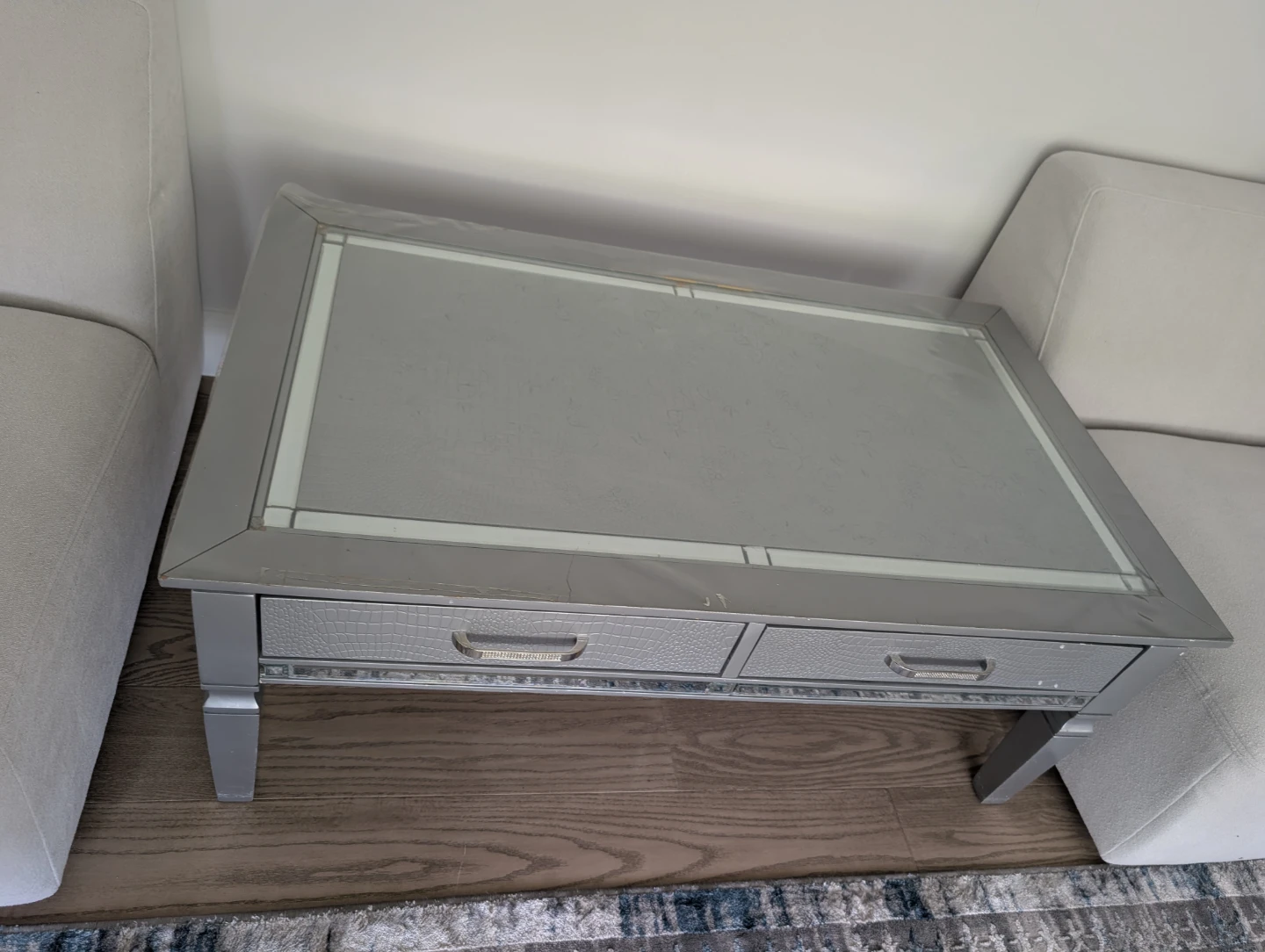 Silver Coffee Table with Drawers - photo 2