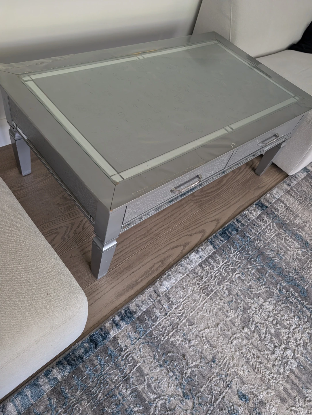 Silver Coffee Table with Drawers - photo 3