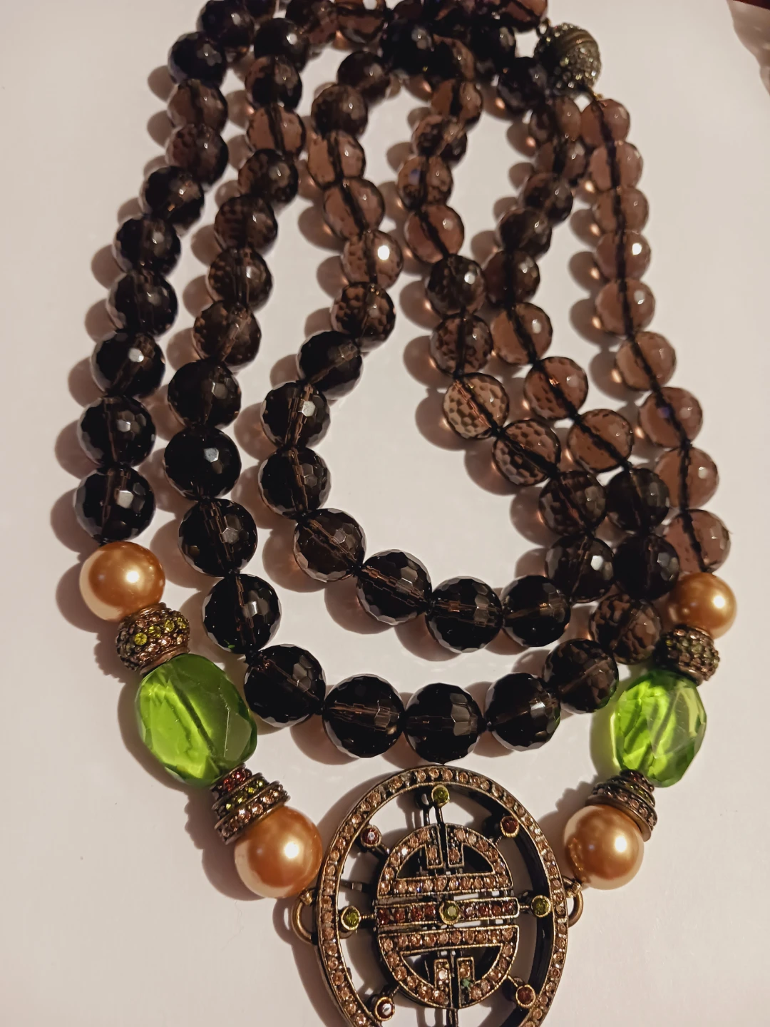 Gorgeous Smokey Quartz Long Gemstone Necklace