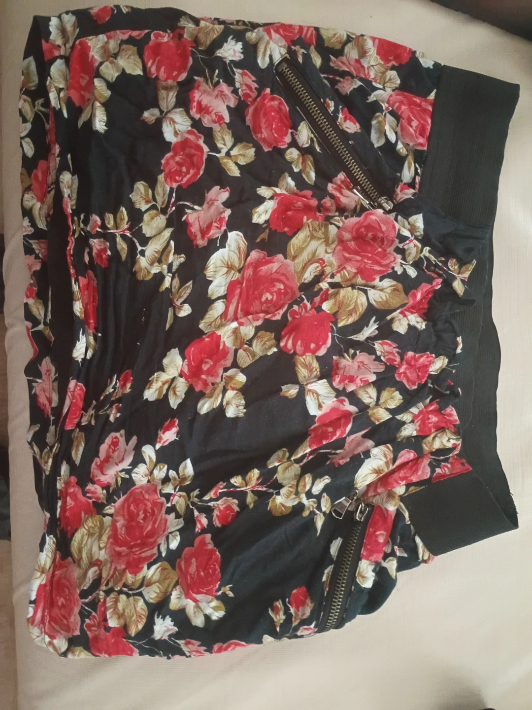 Black Floral Skirt with Zippers - photo 2