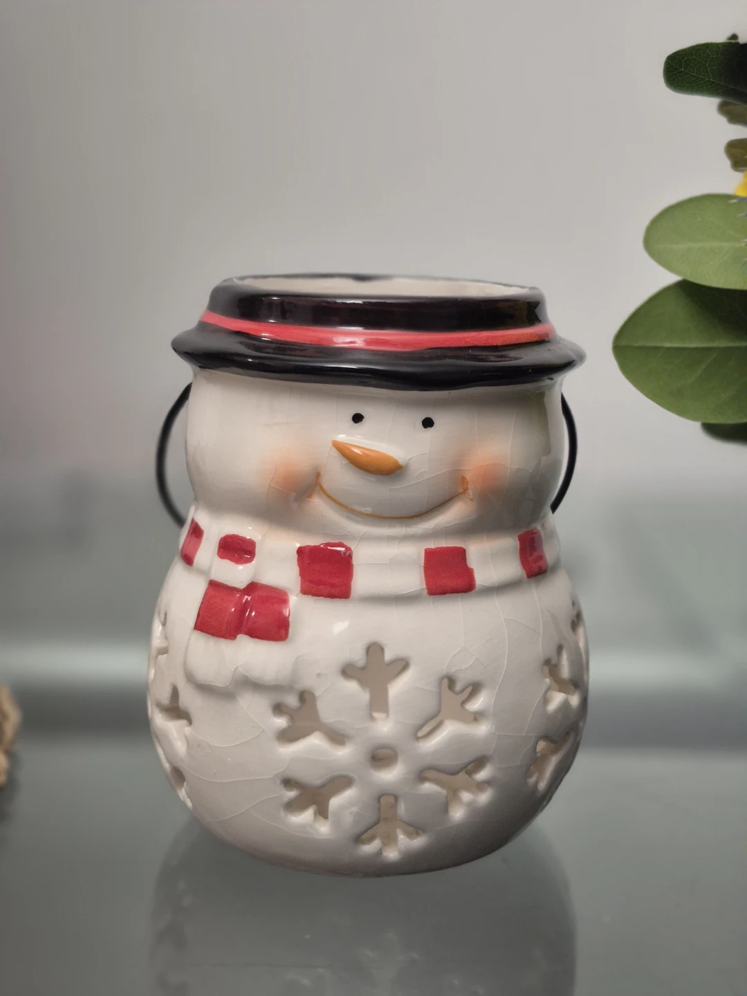 Ceramic Snowman Candle Holder - photo 3