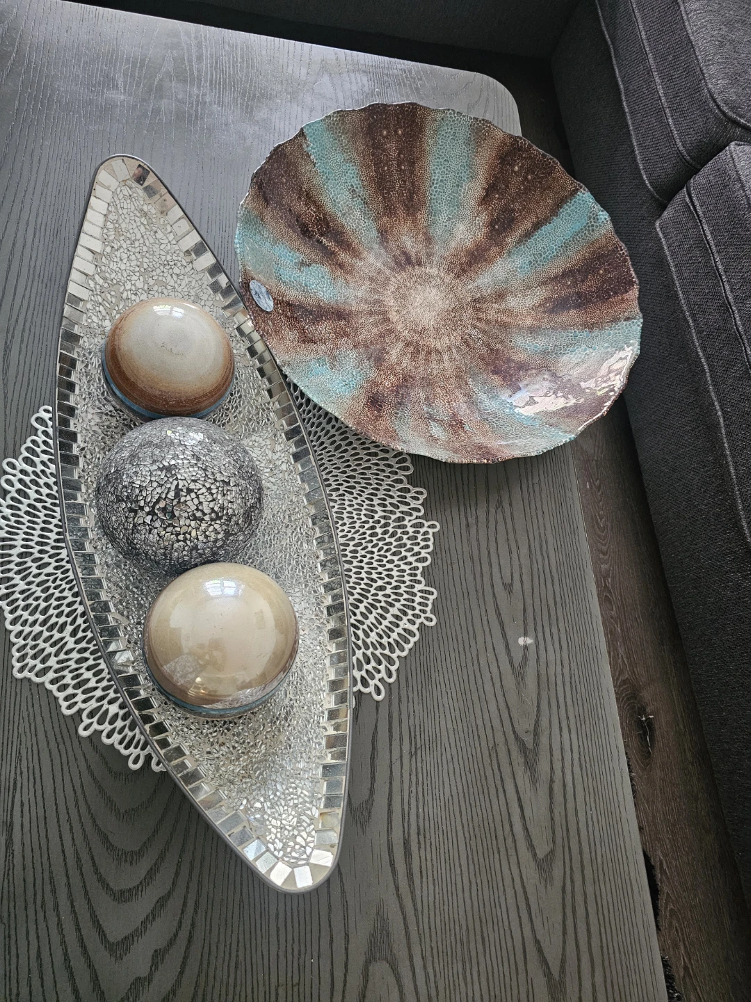 Decorative Glass Bowl with Orbs