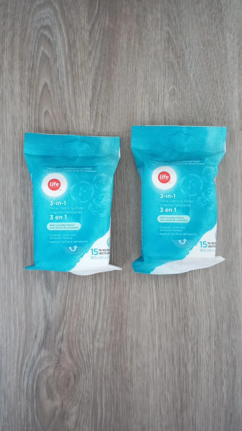Life Brand 3-in-1 Facial Cleansing Wipes (2 Pack) ⚽