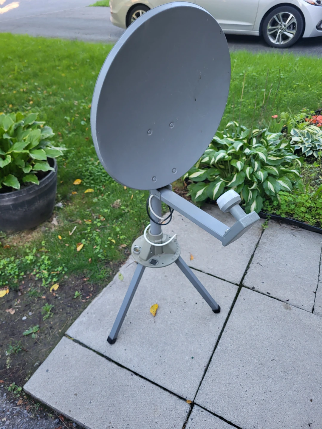 Grey Satellite Dish with Tripod Stand