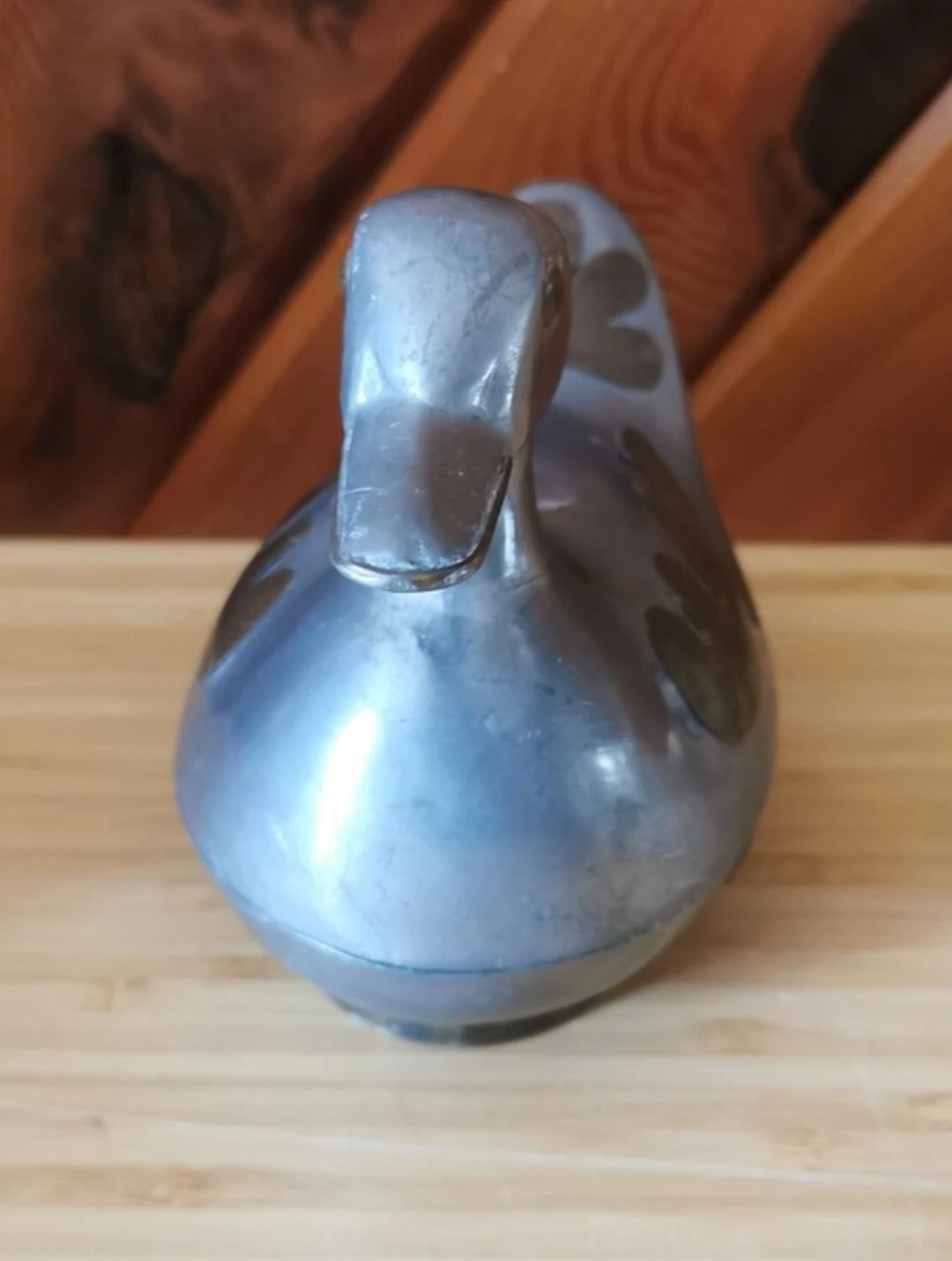 Vintage Pewter & Brass Duck Trinket Box Ornate Lidded Dish - photo 2