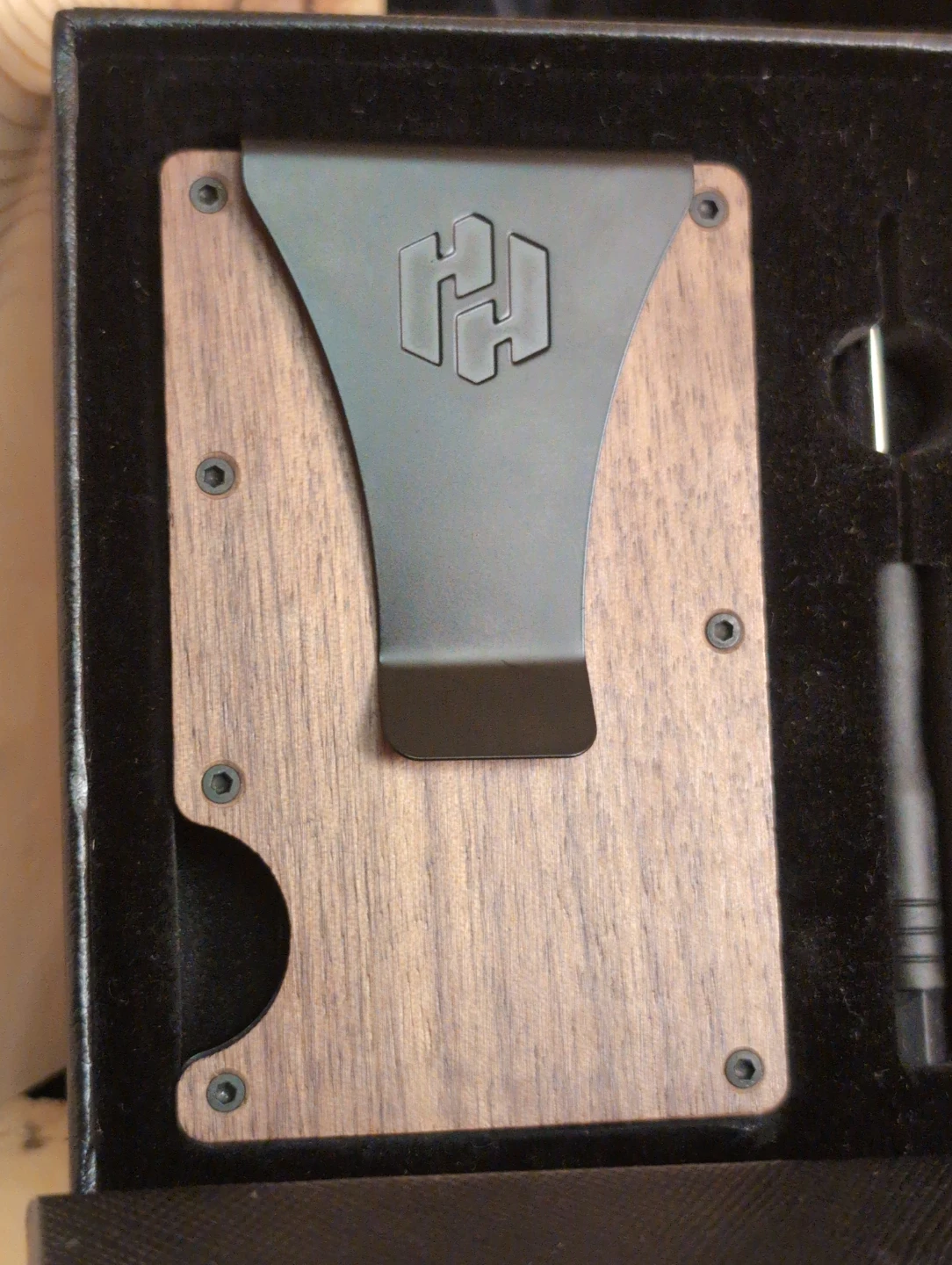 HAYVENHURST RFID Wooden Card Holder Wallet w/Money clip! - photo 2