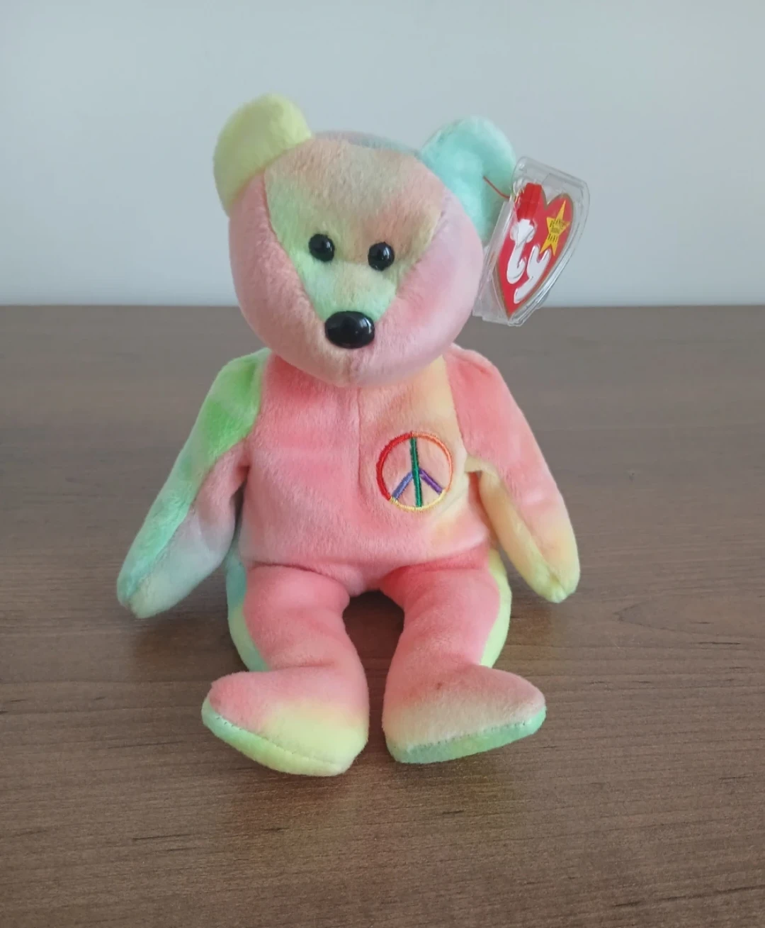 Ty Beanie Baby "Peace" Bear Plush Toy