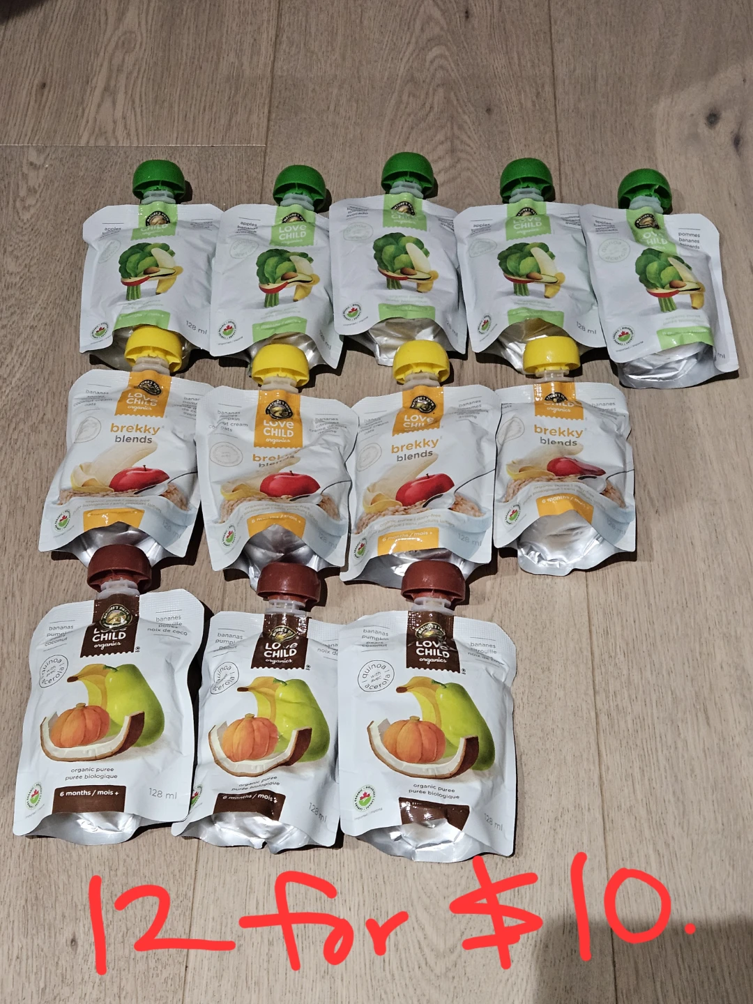 Love Child organic veggie and fruit pouches