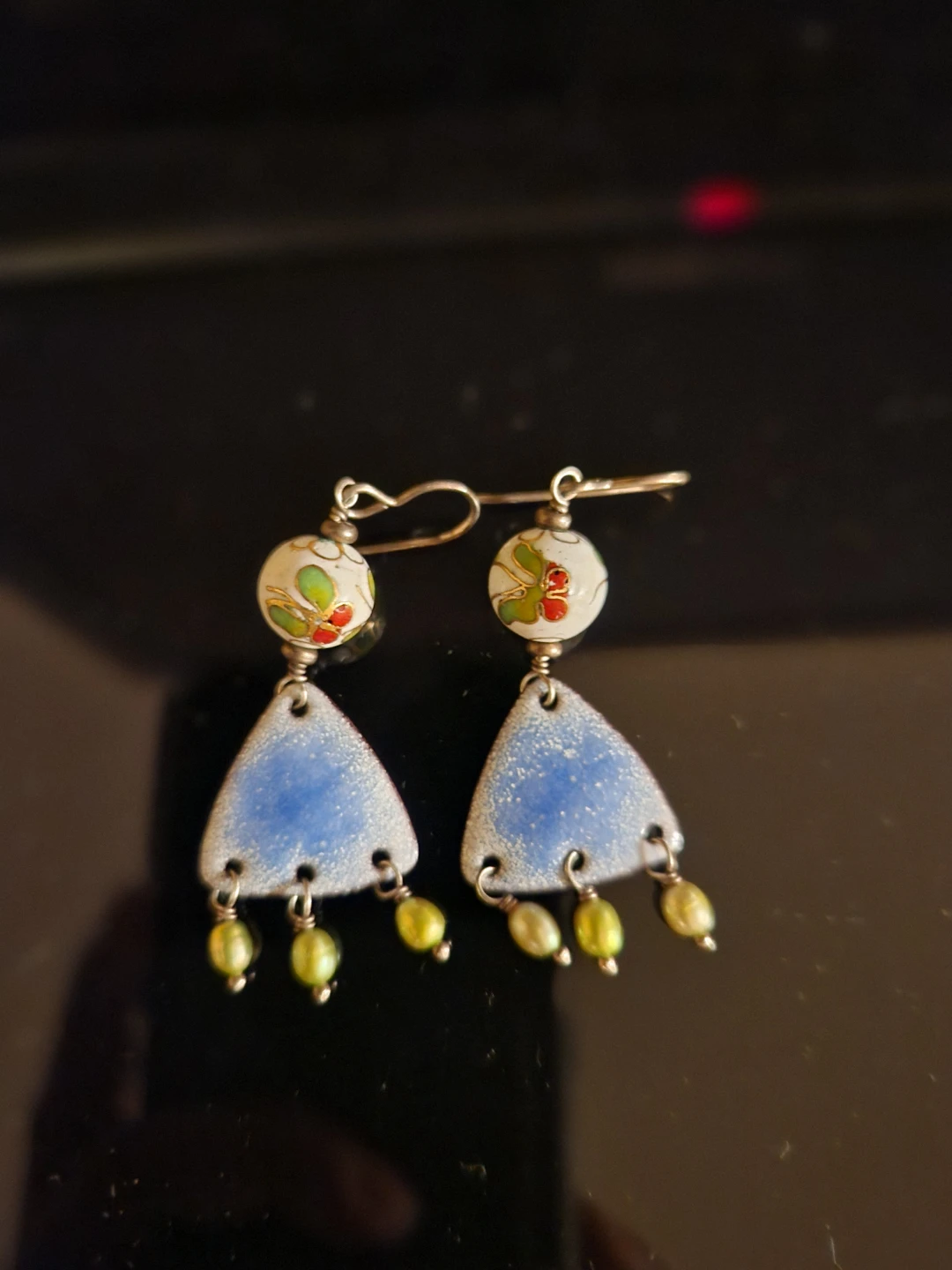 Enamel & Bead Dangle Earrings ⚽