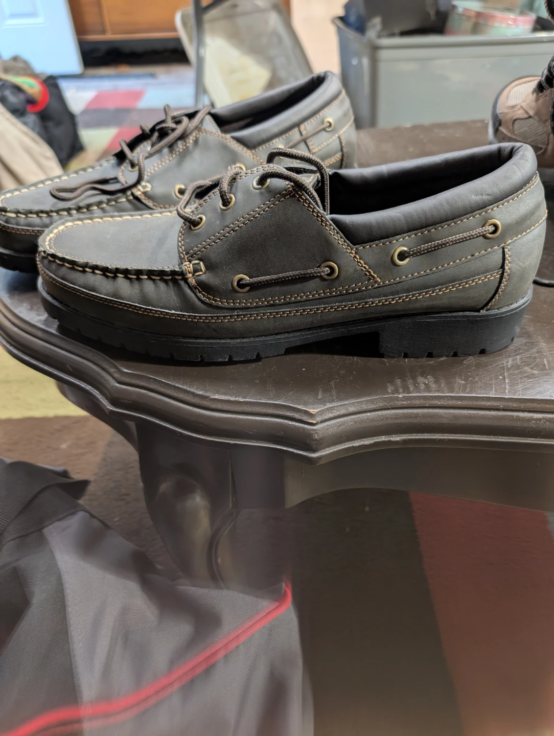 Arnold Palmer Men's Dark Brown Boat Shoes Size 12