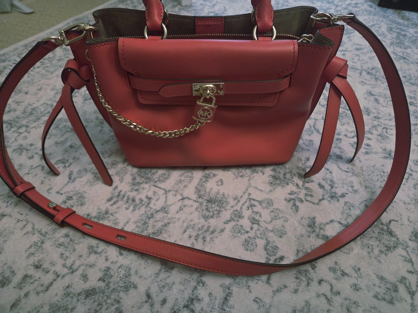 Michael Kors Coral Leather Satchel
