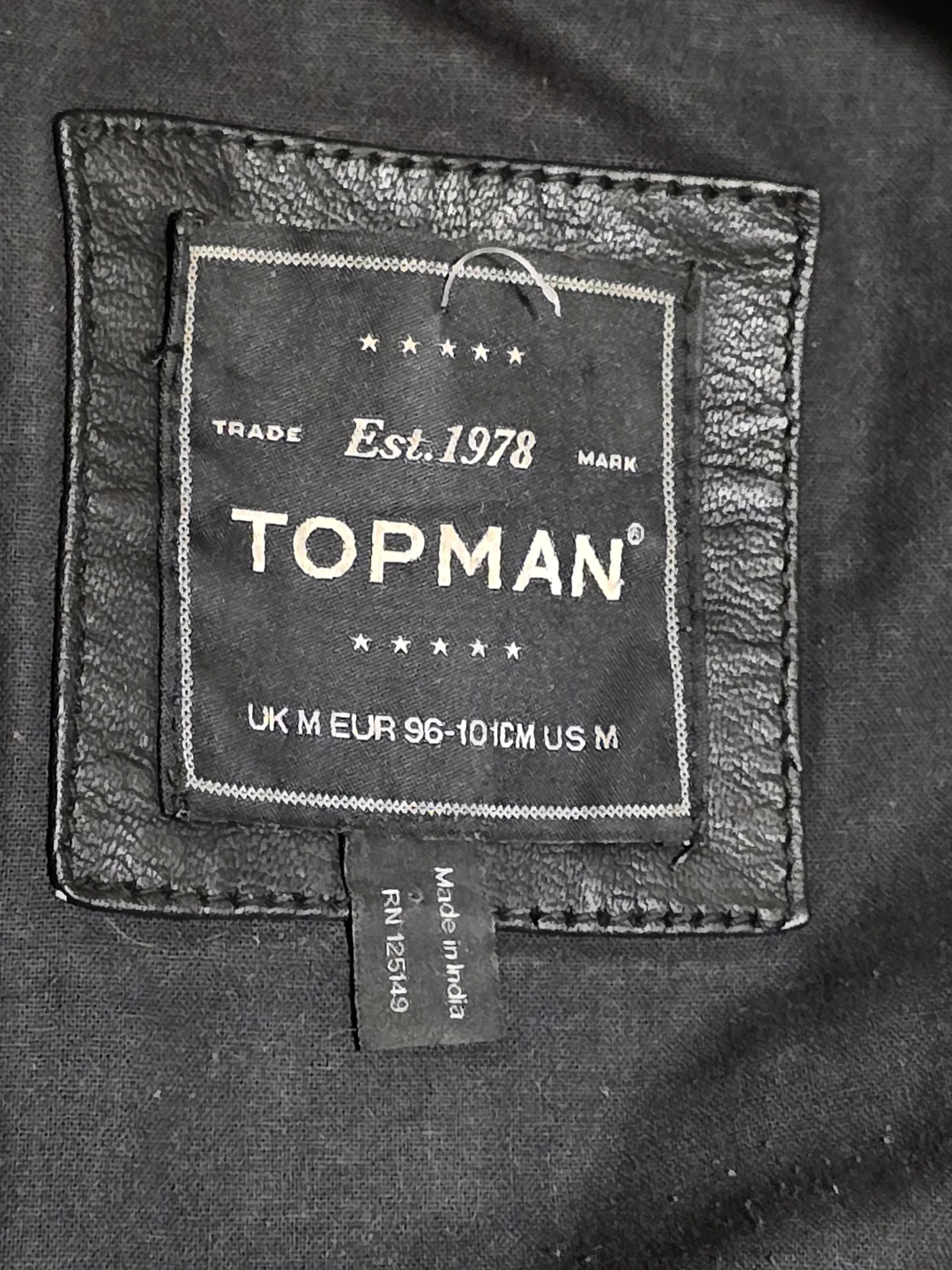 Geniune black leather topman biker jacket - photo 3