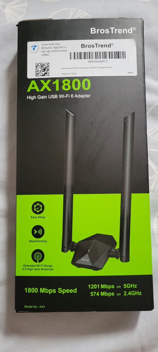 BrosTrend AX1800 High Gain USB Wi-Fi 6 Adapter
