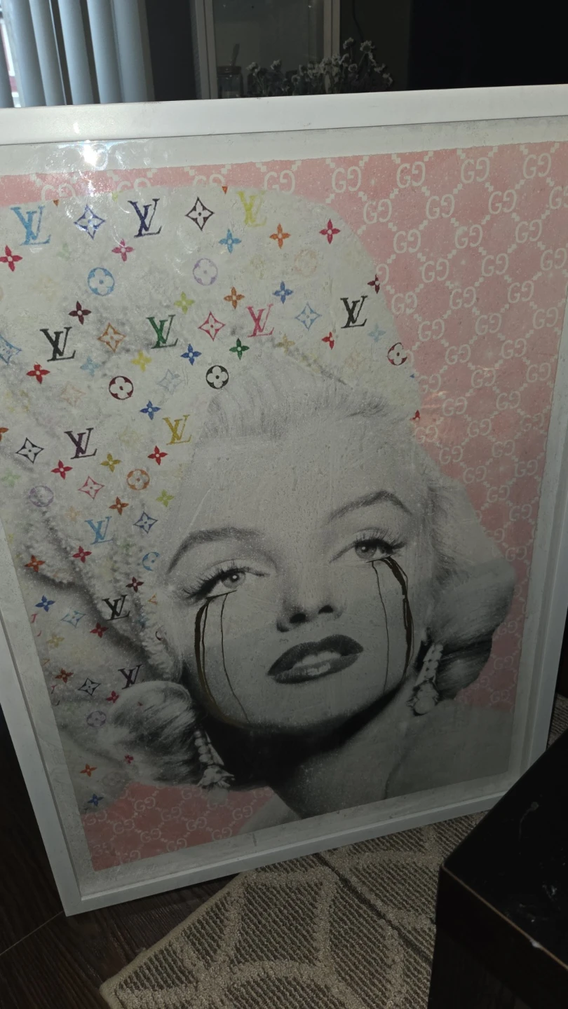 Framed Marilyn Monroe Art with Luxury Brand Logos