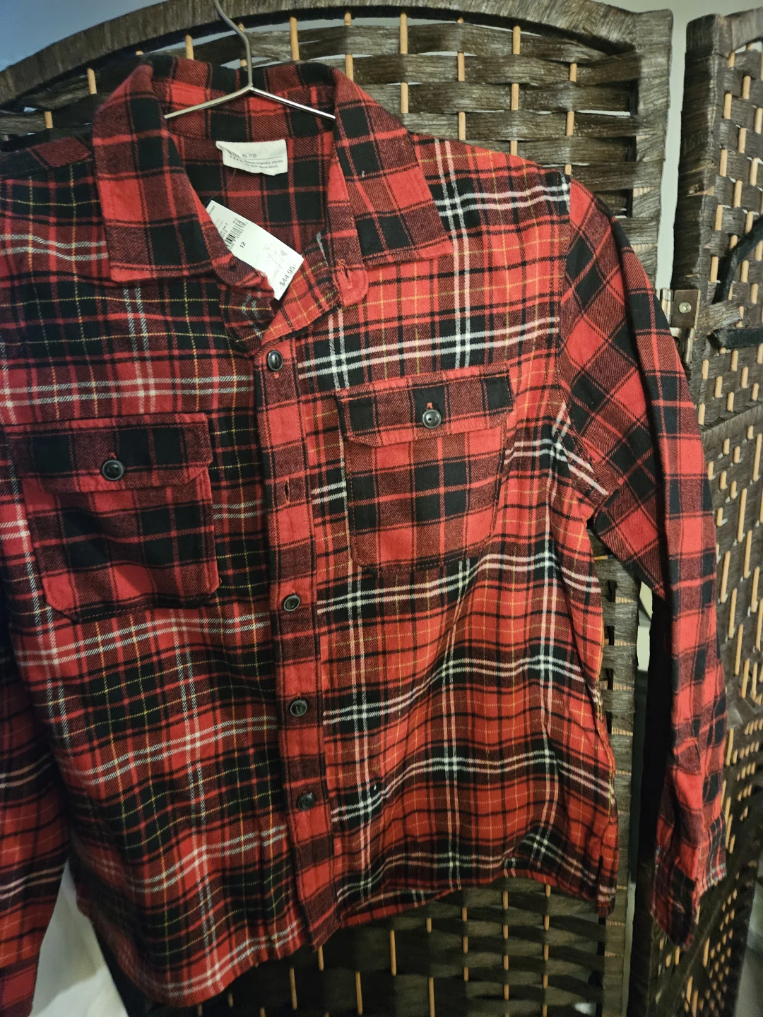 GAP Teen Red Plaid Button-Up Shirt