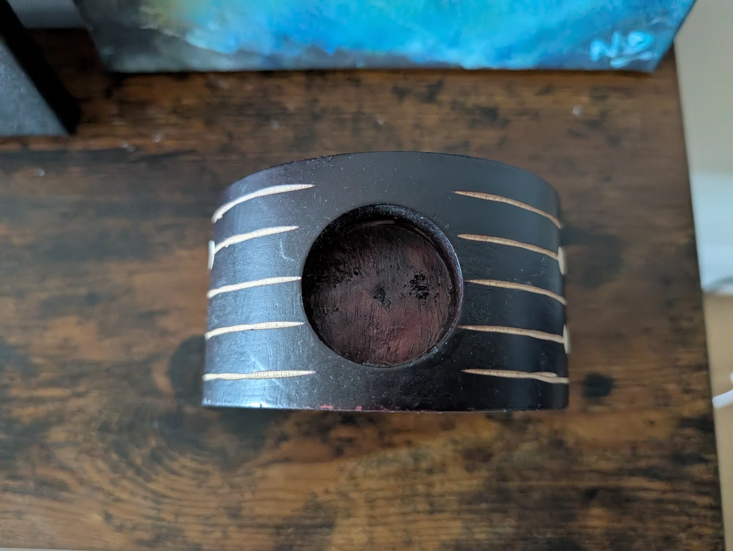 Wooden tealight candle holder - photo 3