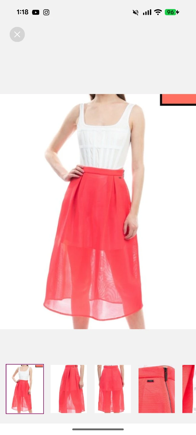 Armani Exchange Coral midi skirt/ mesh overlay (sz 2, new)